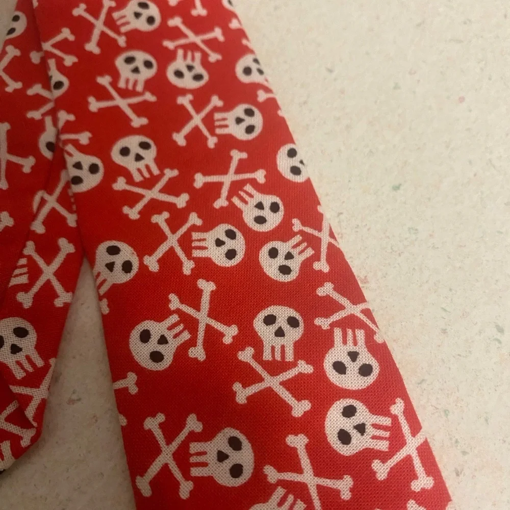 Brother Jack Red Kids Tie with Skull Design (Pirate)